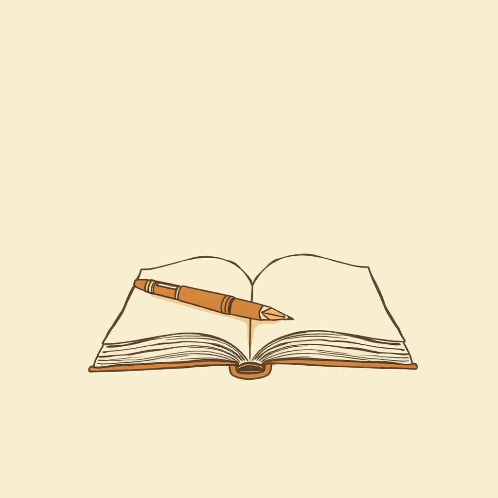 Ilustración de un cuaderno abierto con un lapicero